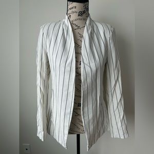 🚨Gentle Fawn Ivory Pinstripe Rayon Blend Open Blazer - Size - S